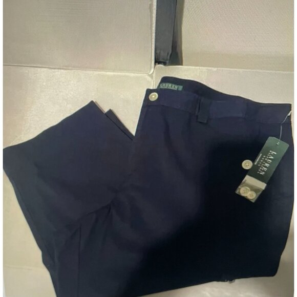 Lauren Ralph Lauren Navy Cargo Capri Pants 20W Cotton/Elastane With Pockets - Picture 5 of 10